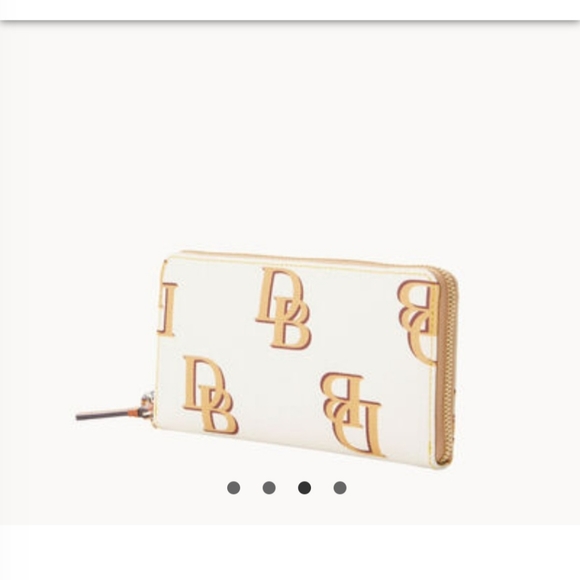 (NWT) Dooney and Bourke large tote with 24k gold DB and wallet in tan and ivory. - Picture 9 of 11